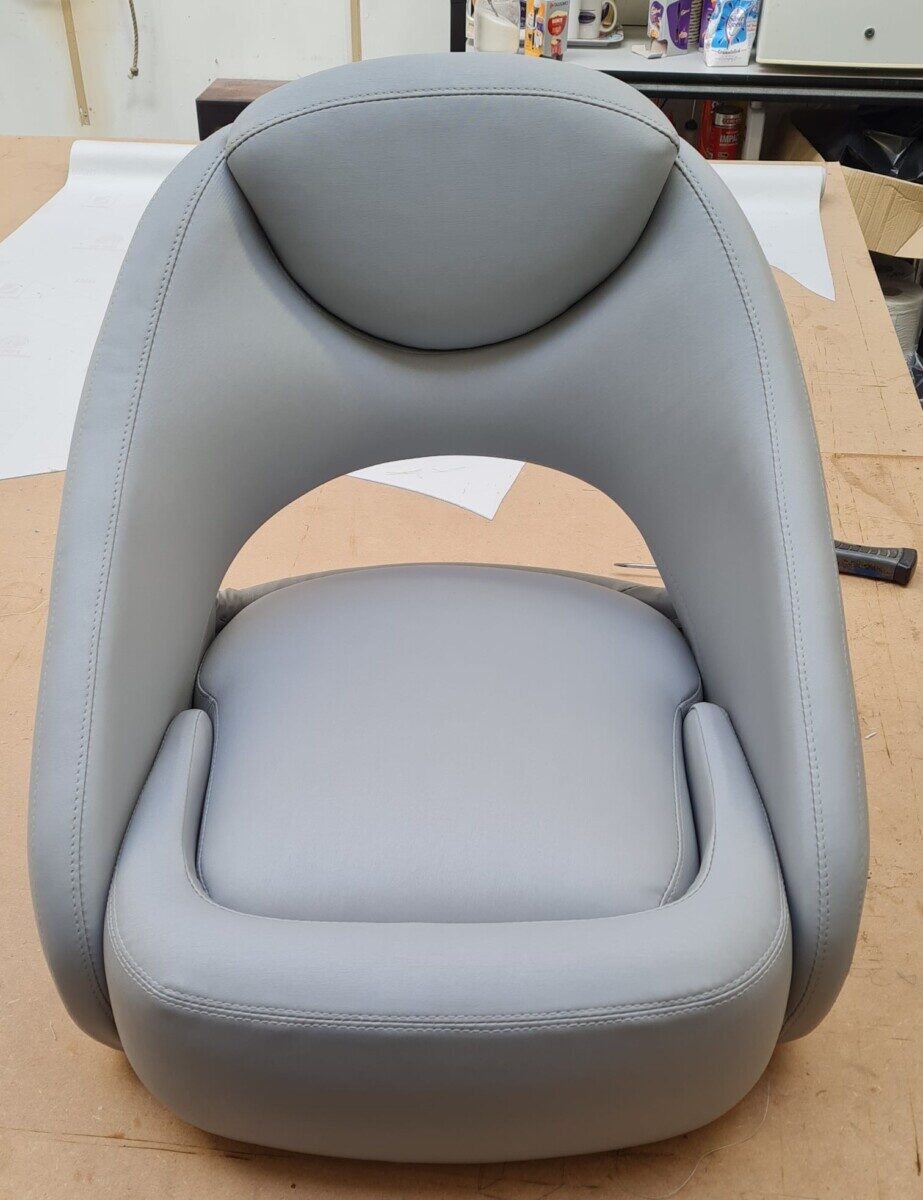 Boat interior reupholstered by 1st Class Covers