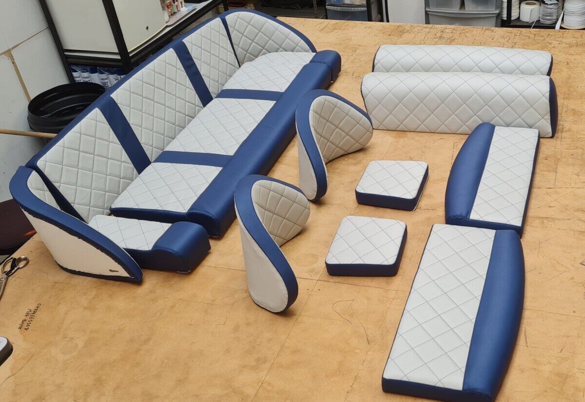 Boat Interiors upholstery by 1st Class Covers